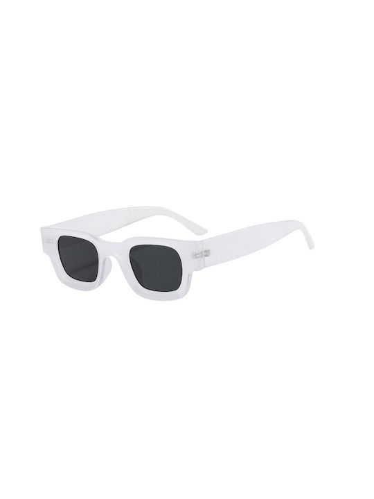 SeeVision Sunglasses with White Plastic Frame and Gray Lens 50056-TRANSPAREN