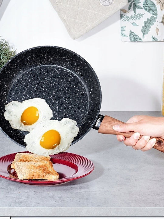 Vilde Non-Stick Pan Interior Coating Granite Granitica 24cm Black