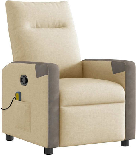 Relax with Footstool 50x54x100cm Cream Relax with Footstool 50x54x100cm Cream