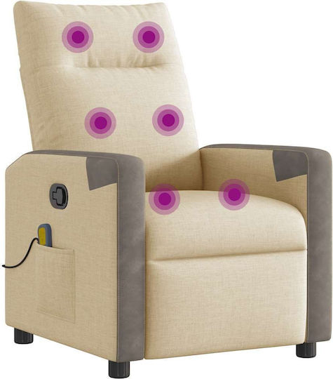 Relax Armchair Massage with Footstool Cream 50x54x100cm
