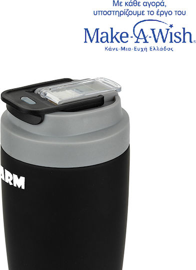 Nava "we Care" Glas Thermosflasche Rostfreier Stahl 500ml Black mit Stroh