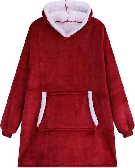 Κουβέρτα Fleece με Μανίκια 78x85εκ. Κόκκινη