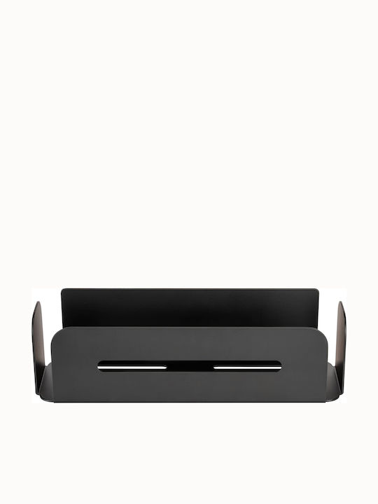 Wenko Wall Mounted Bathroom Shelf Metallic 30x8x10.5cm Black