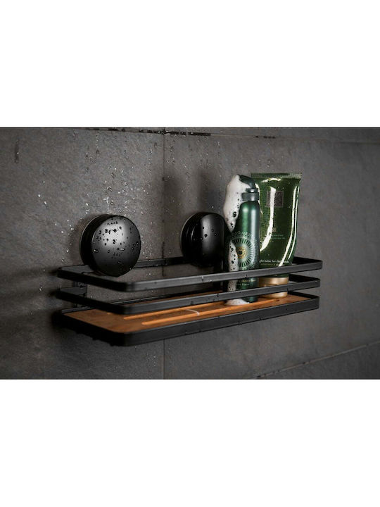 Wenko Wall Mounted Bathroom Shelf Metallic 12.5x26.5x11cm Black
