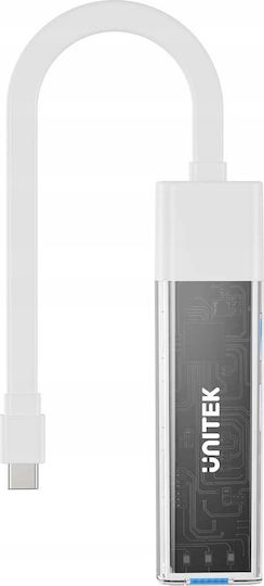 Unitek Hub 4 Θυρών USB 2.0 με σύνδεση USB-A Λευκό