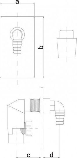Hydroland Plastic Siphon with Output 60mm White