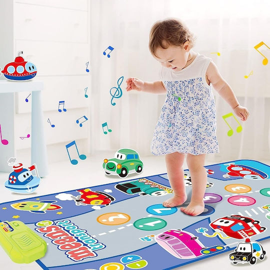 Covoraș Muzical pentru Copii 18 Luni+ Transport 17 Melodii Sunet Taste Numerice 80x50cm Multicolor