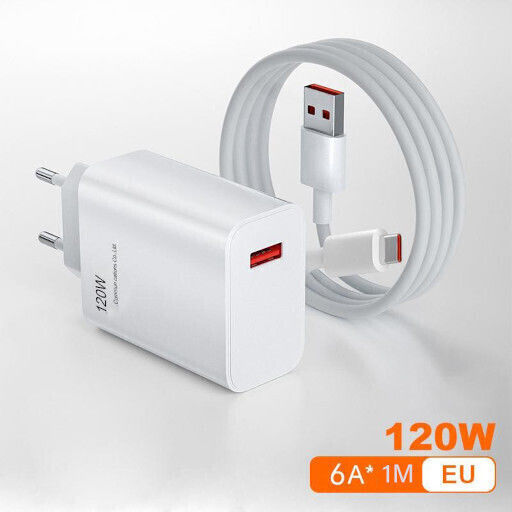 Φορτιστής με Θύρα USB-A και Καλώδιο USB-C 120W Quick Charge 5.0 Λευκός (EV-PS1120)