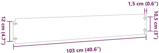 vidaXL Gartenbordüre in Silber Farbe 1.03m x 15cm