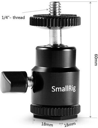 SmallRig Cold Shoe to 1/4" Photographic Head