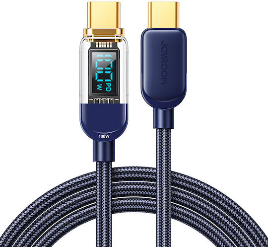 Joyroom USB 2.0 Cable USB-C male - USB-C 100W Blue 1.2m (S-CC100A4)