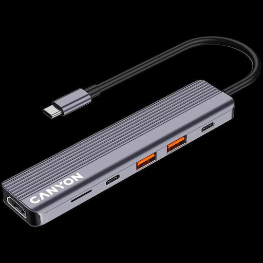 Canyon USB-C Docking Station with HDMI 4K PD Ethernet Grey