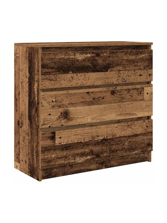 Wooden Chest of Drawers Coffee 80x35x80cm