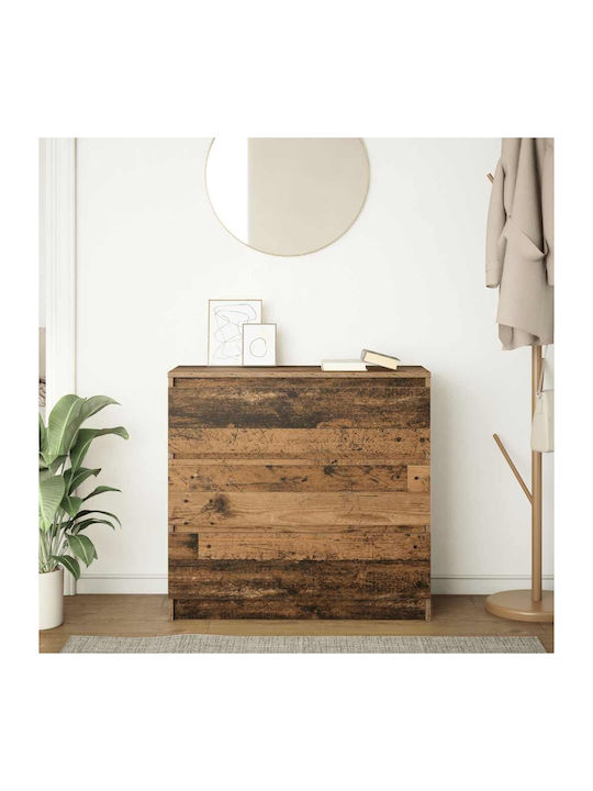 Wooden Chest of Drawers Coffee 80x35x80cm