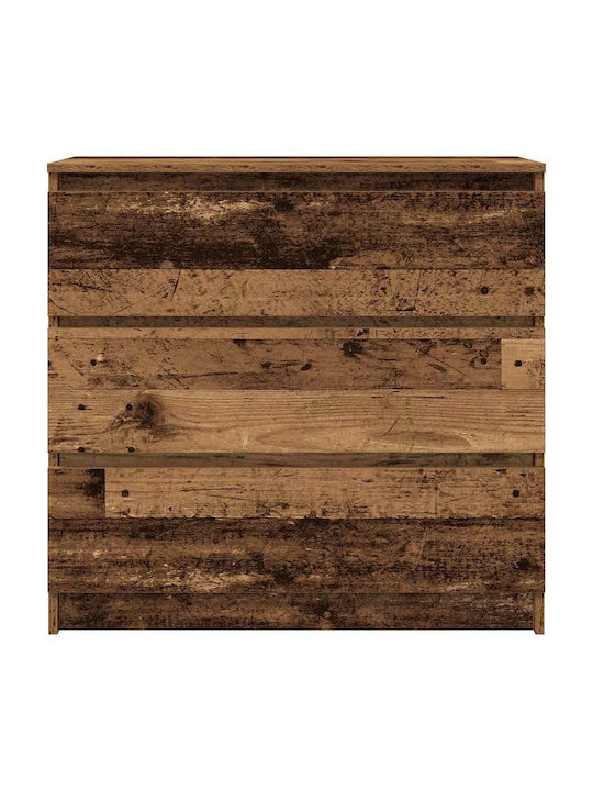 Wooden Chest of Drawers Coffee 80x35x80cm