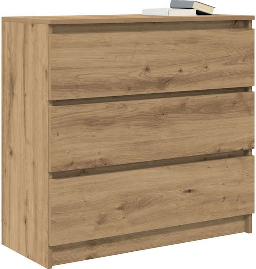 Wooden Chest of Drawers Coffee 80x35x80cm