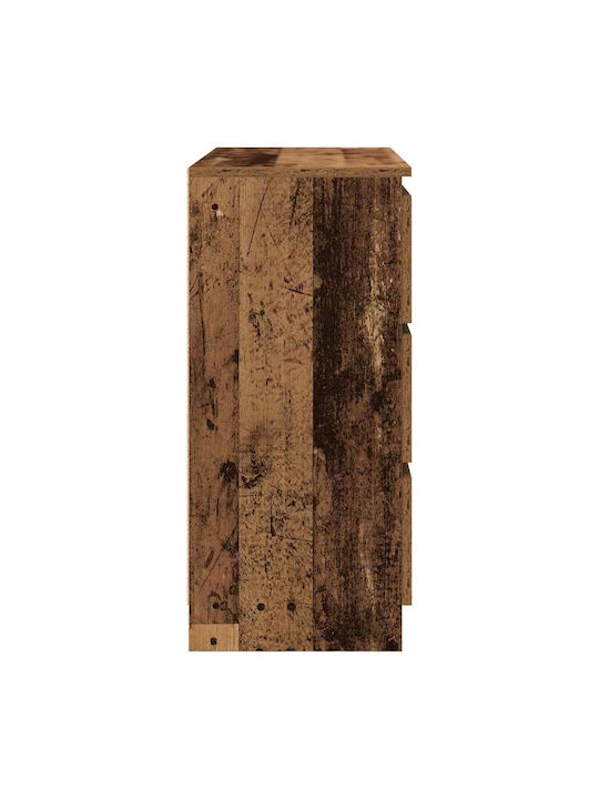 Wooden Chest of Drawers Coffee 80x35x80cm