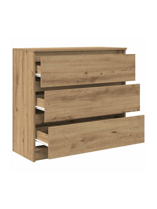 Wooden Chest of Drawers Coffee 80x35x80cm