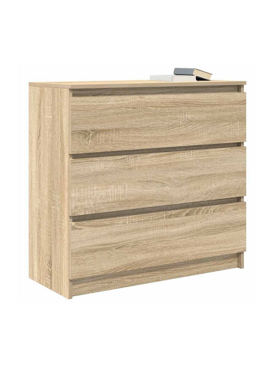 Wooden Chest of Drawers Coffee 80x35x80cm