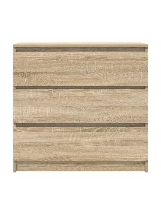 Wooden Chest of Drawers Coffee 80x35x80cm