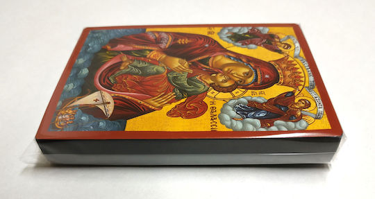 Jungfrau Maria Christus Glykophilousa Die Seefahrerin "Flache Ikone Kategorie Papier Tal Nr. 0 Dimension 10,0cm X 14,0cm" Holz MDF Ikone S&k Byzantinische Ikonen