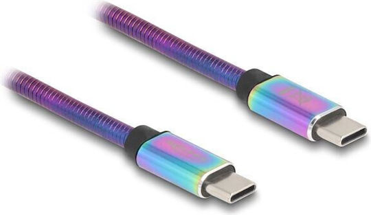 DeLock USB 2.0 Кабел USB-C Мъжки - USB-C 60W Захранване PD Многоцветен 2м 81116