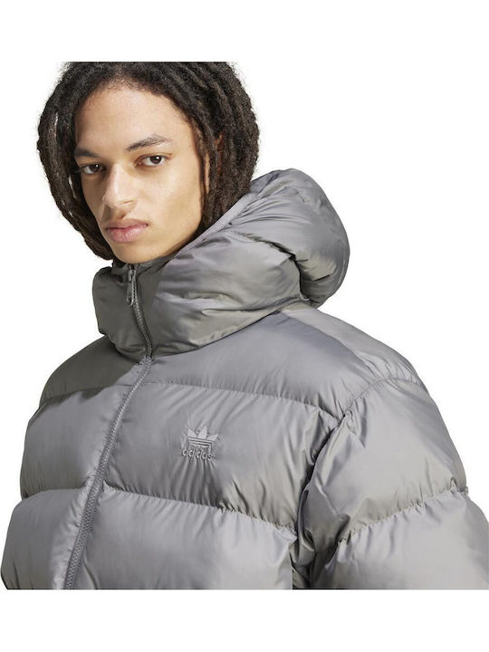 Tonal Hooded Puffer Jacket Μπουφάν Puffer Γκρι