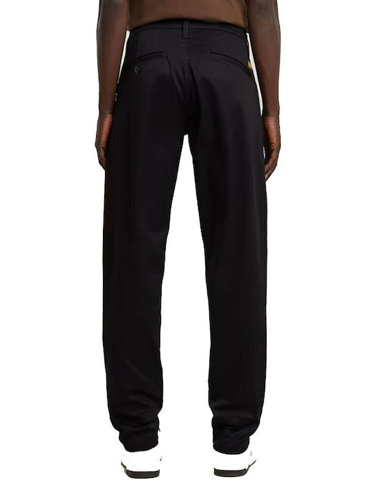 Morry Trousers Chino Elastic in Tapered Line Dk Black