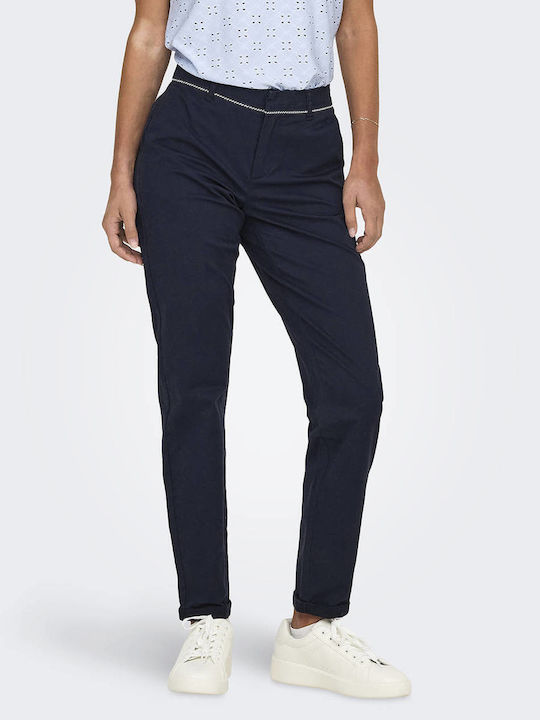 Only Women's Chino Trousers Night Sky Dark Blue