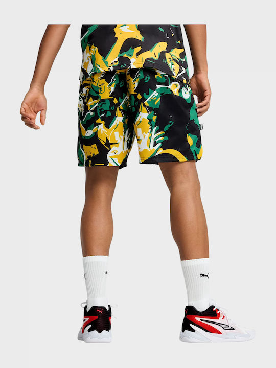 Men's Athletic Shorts Black - Green