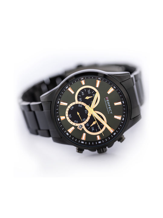 Perfect Men's Watch 45.5mm Chronograph Battery in Black Color
