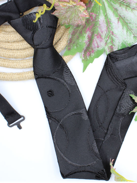 JFashion Herren Krawatte Gedruckt in Schwarz Farbe