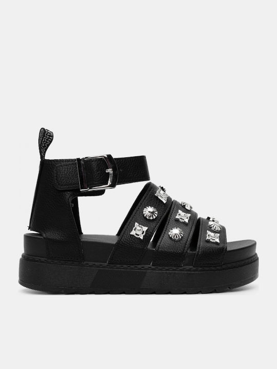 Γυναικεία Σανδάλια Flatforms Μαύρα