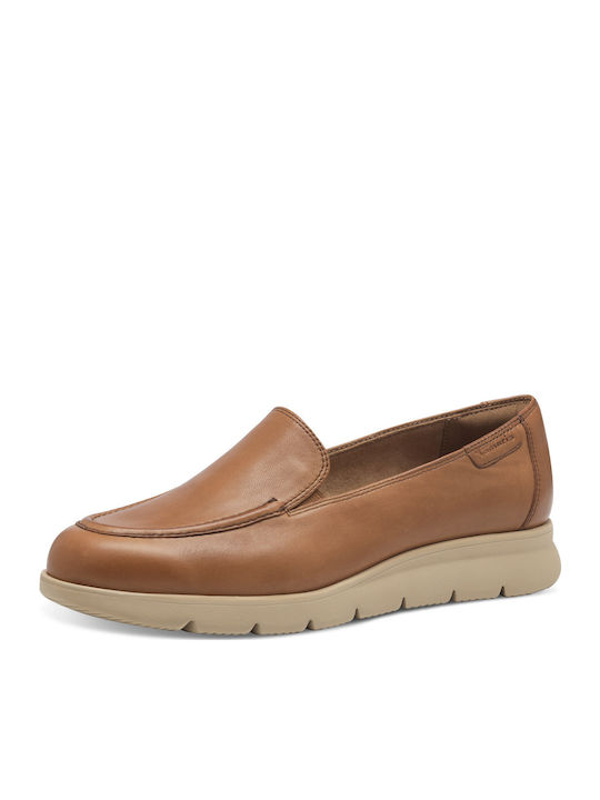 Leather Women's Moccasins in Brown Color