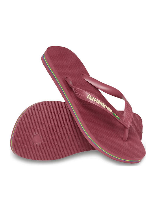 Brasil Logo Women's Flip Flops Purple