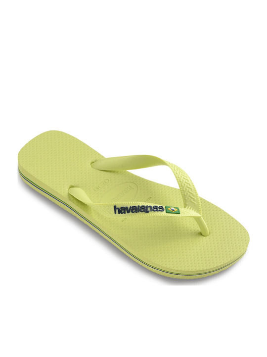 Havaianas Brasil Logo Flip Flops Πράσινα
