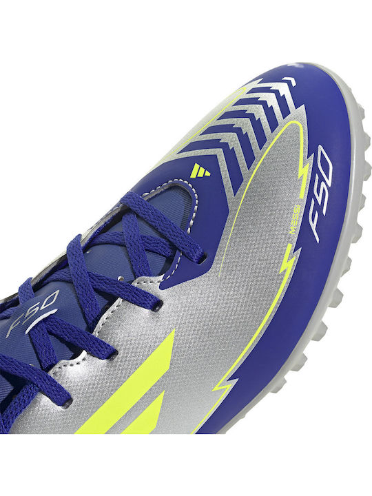 adidas F50 Club Messi Ποδοσφαιρικά Παπούτσια με Σχάρα TF Ασημί