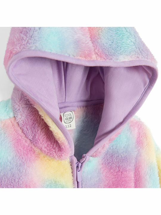 Kids Cardigan with Hood Purple