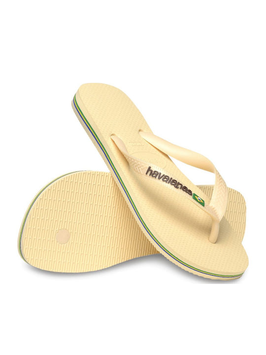 Brasil Logo Men's Flip Flops Beige