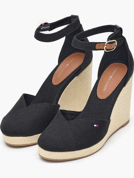 Damenplattformen im Espadrilles-Stil Schwarz
