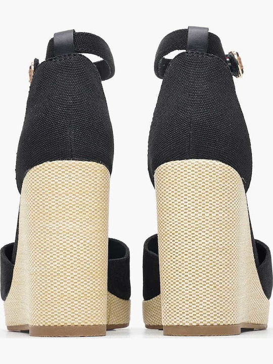 Damenplattformen im Espadrilles-Stil Schwarz