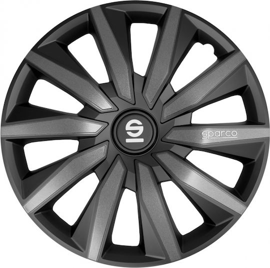 Sparco Car Hubcap Set 16" 4pcs Black