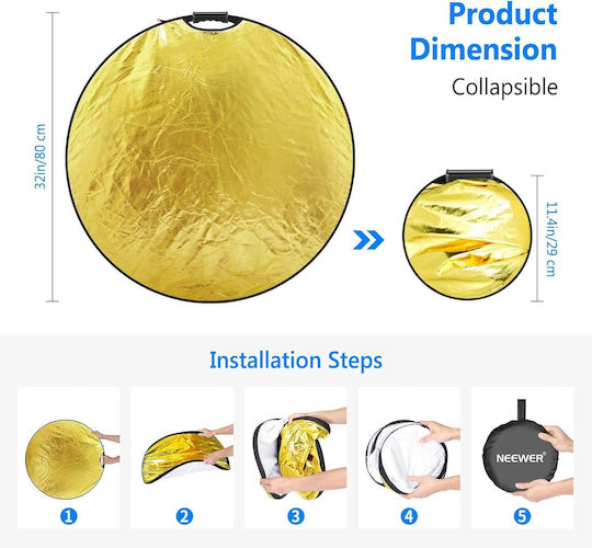 Neewer 10100351 Foldable Photography Reflector 80cm