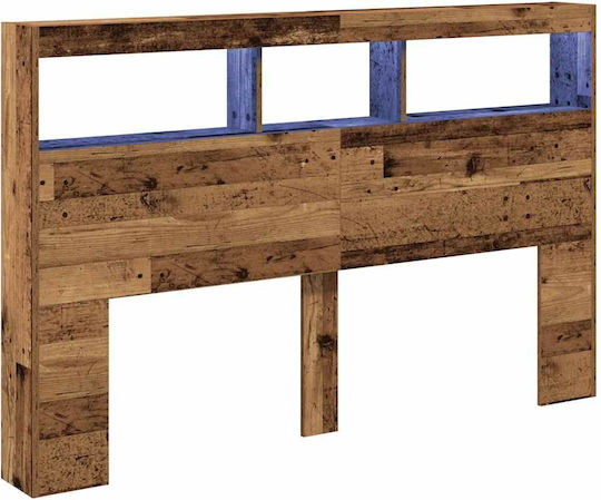 vidaXL Tăblie de Pat LED din Lemn Maro 160x102cm