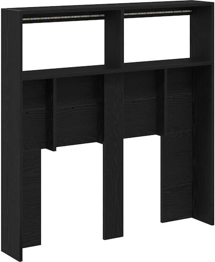 vidaXL Hölzernes Kopfstütze für Bett Schwarz Eiche 100x102cm