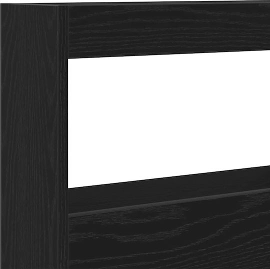 vidaXL Hölzernes Kopfstütze für Bett Schwarz Eiche 100x102cm