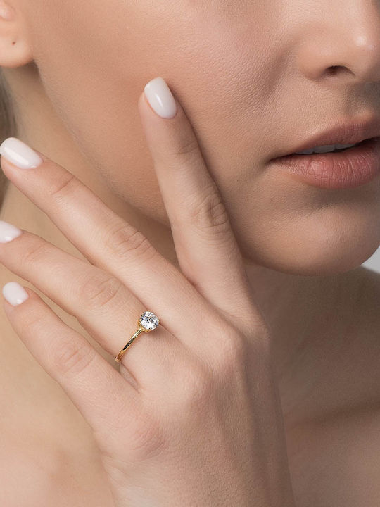 Dio Jewellery Lab Γυναικείο Δαχτυλίδι με Ζιργκόν από Ασήμι