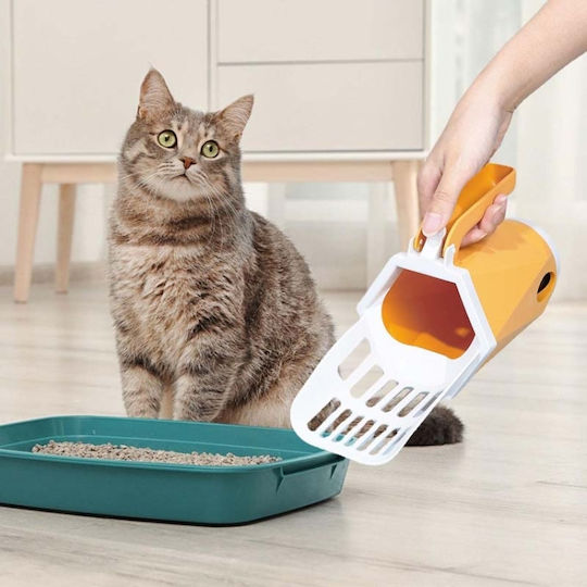 Coș de Deșeuri pentru Animale de Companie cu Tavă de Colectare Detasabilă Galben