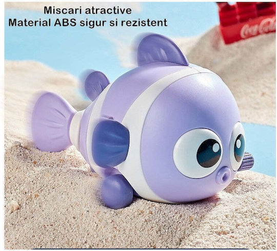 Jucărie mecanică pentru copii Pește amuzant Flippy Cheie Distractivă Se târăște Se mișcă 11 X 9 X 7.5 Cm Mov