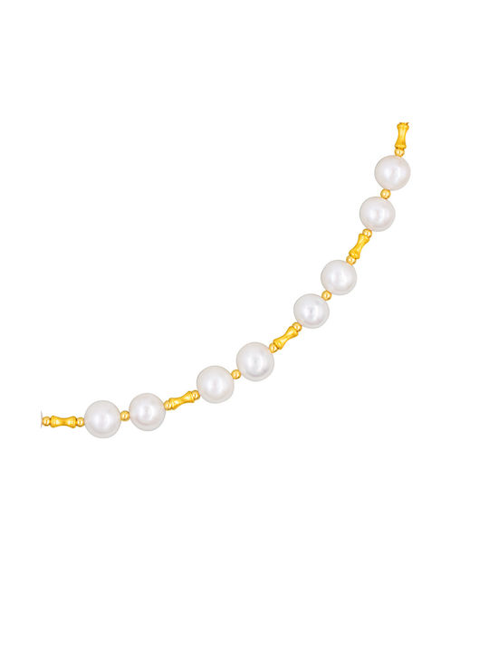 Necklace K18 Gold Elements White Pearls F126016